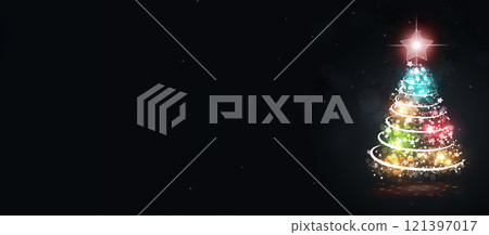 Christmas Tree Magic Lights Banner 121397017
