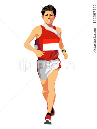 Relay race runner 121397522