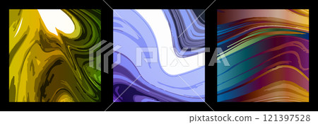 The texture of colorful marble patterns. The illusion of a colored liquid. Colored abstract background. Interior design, paintings, covers and creative ideas 121397528