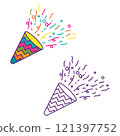 Trumpet party and celebration icon illustration 121397752