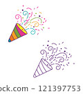 Trumpet party and celebration icon illustration 121397753