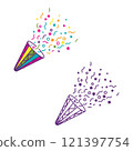 Trumpet party and celebration icon illustration 121397754