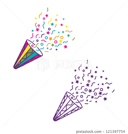 Trumpet party and celebration icon illustration 121397754