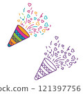 Trumpet party and celebration icon illustration 121397756