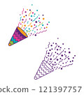 Trumpet party and celebration icon illustration 121397757