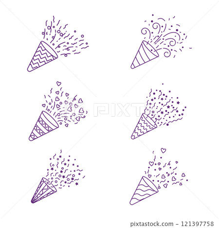 Trumpet party and celebration icon illustration Trumpet party and celebration icon illustration 121397758