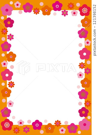 Plum blossom frame white space postcard 121398152