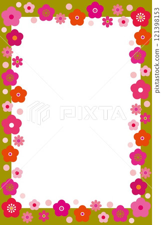 Plum blossom frame white space postcard Plum blossom frame white space postcard 121398153