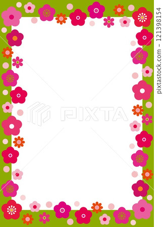 Plum blossom frame white space postcard 121398154