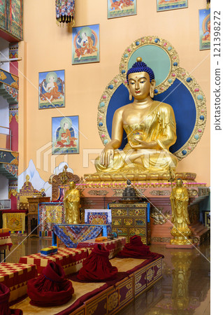 Gilded Buddha statue in the Dugan Building at Rinpoche Bagsha Datsan Gilded Buddha statue in the Dugan Building at Rinpoche Bagsha Datsan 121398272