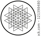 cross in frame icon, outline style 121398480