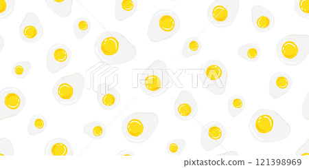 Fried egg seamless pattern 121398969