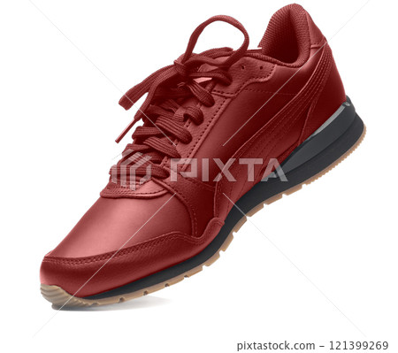 brownleather sneaker on isolated on a white background. sports shoes brownleather sneaker on isolated on a white background. sports shoes 121399269