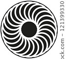 spiral tunnel of black and white 121399330