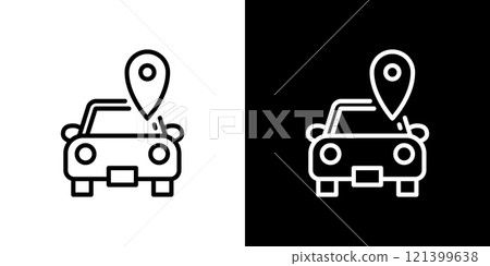 Car navigation simple line icon 121399638
