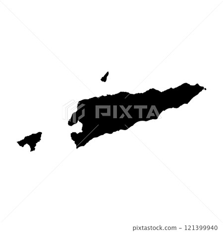 East Timor high detailed vector representation of country silhouette in solid black on white background. For educational, decorative, or informational use showcasing the national outline. 121399940
