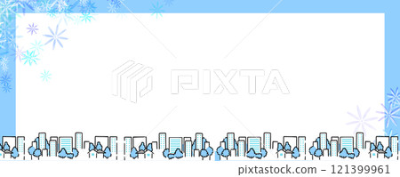 A simple background illustration of a winter street with people A simple background illustration of a winter street with people 121399961