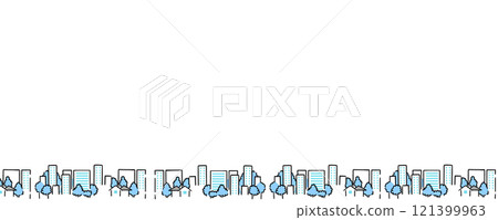 A simple background illustration of a winter street with people 121399963