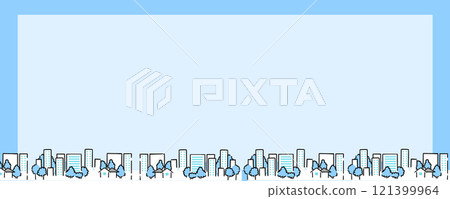 A simple background illustration of a winter street with people 121399964