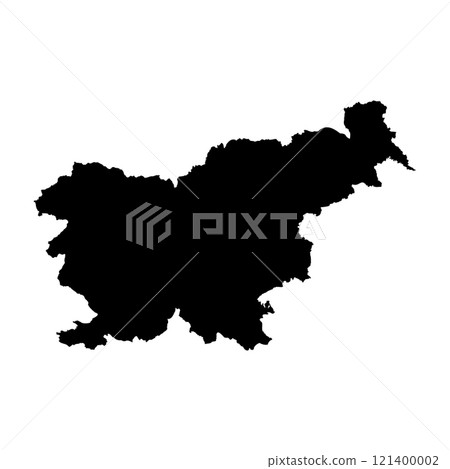 Slovenia high detailed vector representation of country silhouette in solid black on white background. For educational, decorative, or informational use showcasing the national outline. 121400002