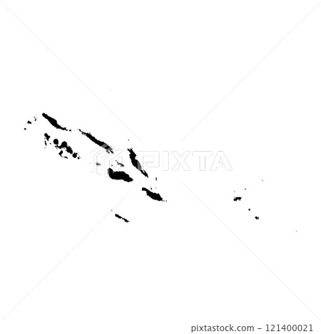 Solomon Islands high detailed vector representation of country silhouette in solid black on white background. For educational, decorative, or informational use showcasing the national outline. Solomon Islands high detailed vector representation of country silhouette in solid black on white background. For educational, decorative, or informational use showcasing the national outline. 121400021