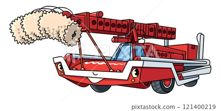 Airplane washing car vector illustration 121400219