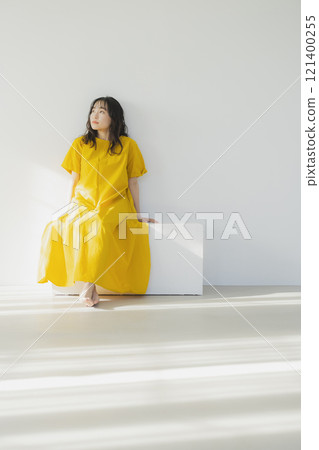 Yellow one piece woman Yellow one piece woman 121400255