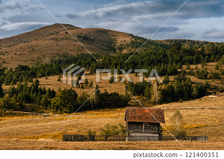 Zlatibor Mountain Landscape with Rural House 121400351