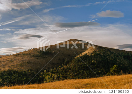 Landscape with Sunrise over Cigota Mountain in Zlatibor 121400360