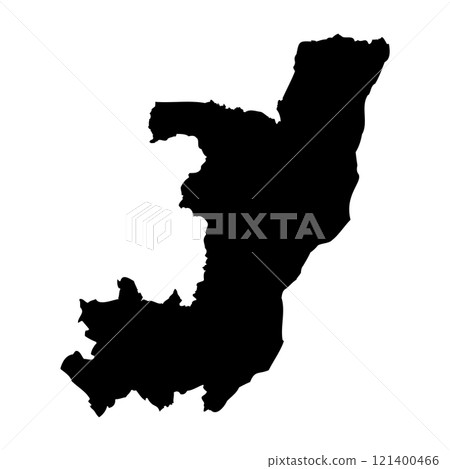 Republic of the Congo high detailed vector representation of country silhouette in solid black on white background. For educational, decorative, or informational use showcasing the national outline. 121400466
