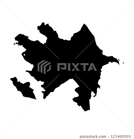 Azerbaijan high detailed vector representation of country silhouette in solid black on white background. For educational, decorative, or informational use showcasing the national outline. Azerbaijan high detailed vector representation of country silhouette in solid black on white background. For educational, decorative, or informational use showcasing the national outline. 121400503