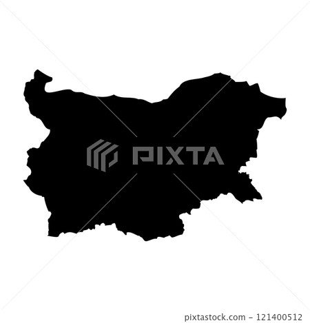 Bulgaria high detailed vector representation of country silhouette in solid black on white background. For educational, decorative, or informational use showcasing the national outline. Bulgaria high detailed vector representation of country silhouette in solid black on white background. For educational, decorative, or informational use showcasing the national outline. 121400512
