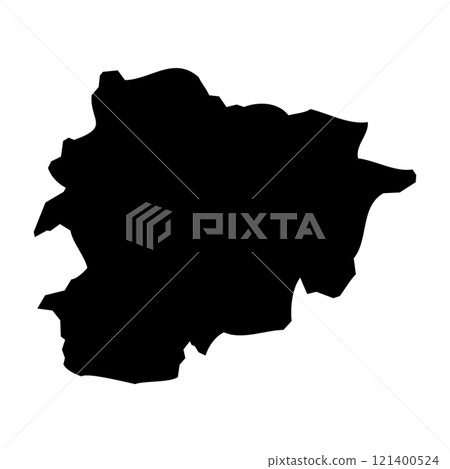 Andorra high detailed vector representation of country silhouette in solid black on white background. For educational, decorative, or informational use showcasing the national outline. Andorra high detailed vector representation of country silhouette in solid black on white background. For educational, decorative, or informational use showcasing the national outline. 121400524