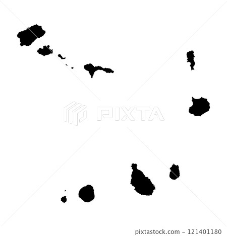 Cape Verde high detailed vector representation of country silhouette in solid black on white background. For educational, decorative, or informational use showcasing the national outline. Cape Verde high detailed vector representation of country silhouette in solid black on white background. For educational, decorative, or informational use showcasing the national outline. 121401180