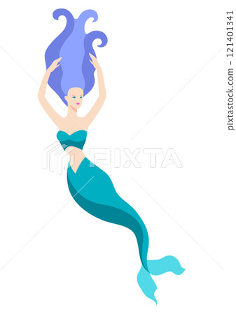 Beautiful fairy tale mermaid. Image of underwater wonder or fabulous creation. Beautiful fairy tale mermaid. Image of underwater wonder or fabulous creation. 121401341
