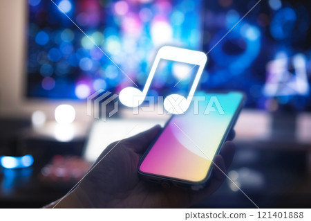 glowing smartphone 121401888