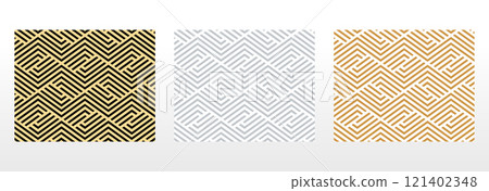 Set of abstract geometric patterns. Seamless vector backgrounds. Colored ornaments Graphic modern patterns Simple lattice graphic design 121402348