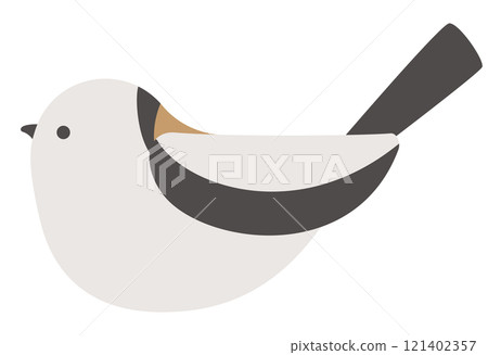 Simple long-tailed tit horizontal icon 121402357