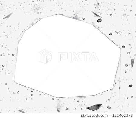 巧妙變形的框架，上面灑有黑色噴霧 121402378
