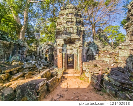 Ta Prohm Wat temple in Angkor, Cambodia 121402918