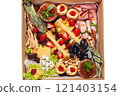 Healthy food delivery. Take away of natural organic low carb. Eat right concept, fitness nutrition take away in boxes, cutlery and package, top view, flat lay Food delivery for the holiday 121403154