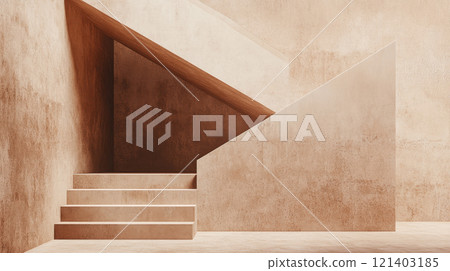 Modern minimalist concrete staircase ascending in abstract architectural space Modern minimalist concrete staircase ascending in abstract architectural space 121403185