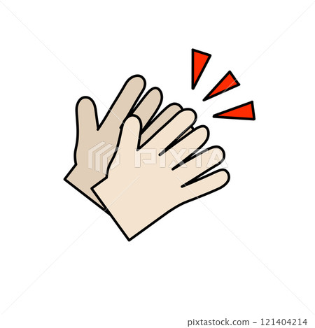 Applaud hand. Give five gesture. Outline clap applause pictogram Applaud hand. Give five gesture. Outline clap applause pictogram 121404214