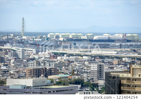 從堺市役所展望大廳看到的堺市(堺泉北臨海工業區方向) 從堺市役所展望大廳看到的堺市(堺泉北臨海工業區方向) 121404254