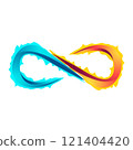 Multicolored infinity sign over the white 121404420