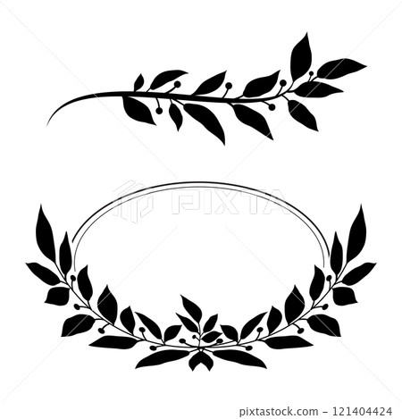 Tree branch and leaf frame on white Tree branch and leaf frame on white 121404424