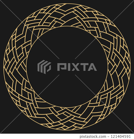 Circular decorative gold frame. Circular decorative gold frame. 121404591