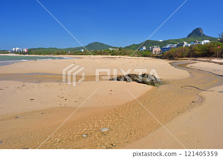 Beautiful landscape of coastal beaches and mountains Beautiful landscape of coastal beaches and mountains 121405359