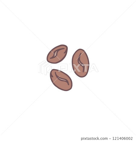 Coffee beans vector flat icon, brown coffee grains, seed organic food, natural aromatic beverage flavor ingredient 121406002