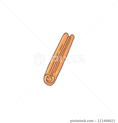 Vector illustration with cinnamon stick on isolated background. Vector illustration with cinnamon stick on isolated background. 121406021